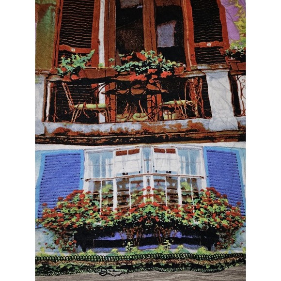 Orientique Naturally Art Deco Tunic Blouse Shirt Top Popover Scenery Womens M - Picture 10 of 12